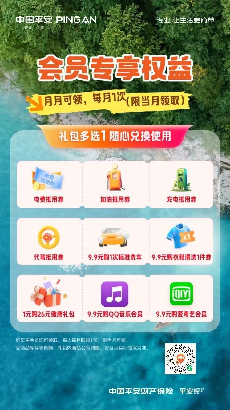 平安好车主APP：每月登录领30-10电费券