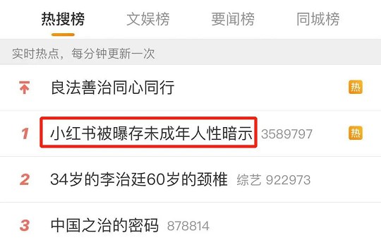 小红书被曝含“未成年人性暗示”内容